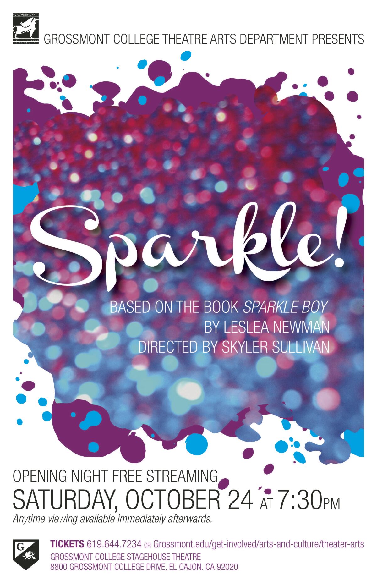 Grossmont College will present Sparkle! in October.