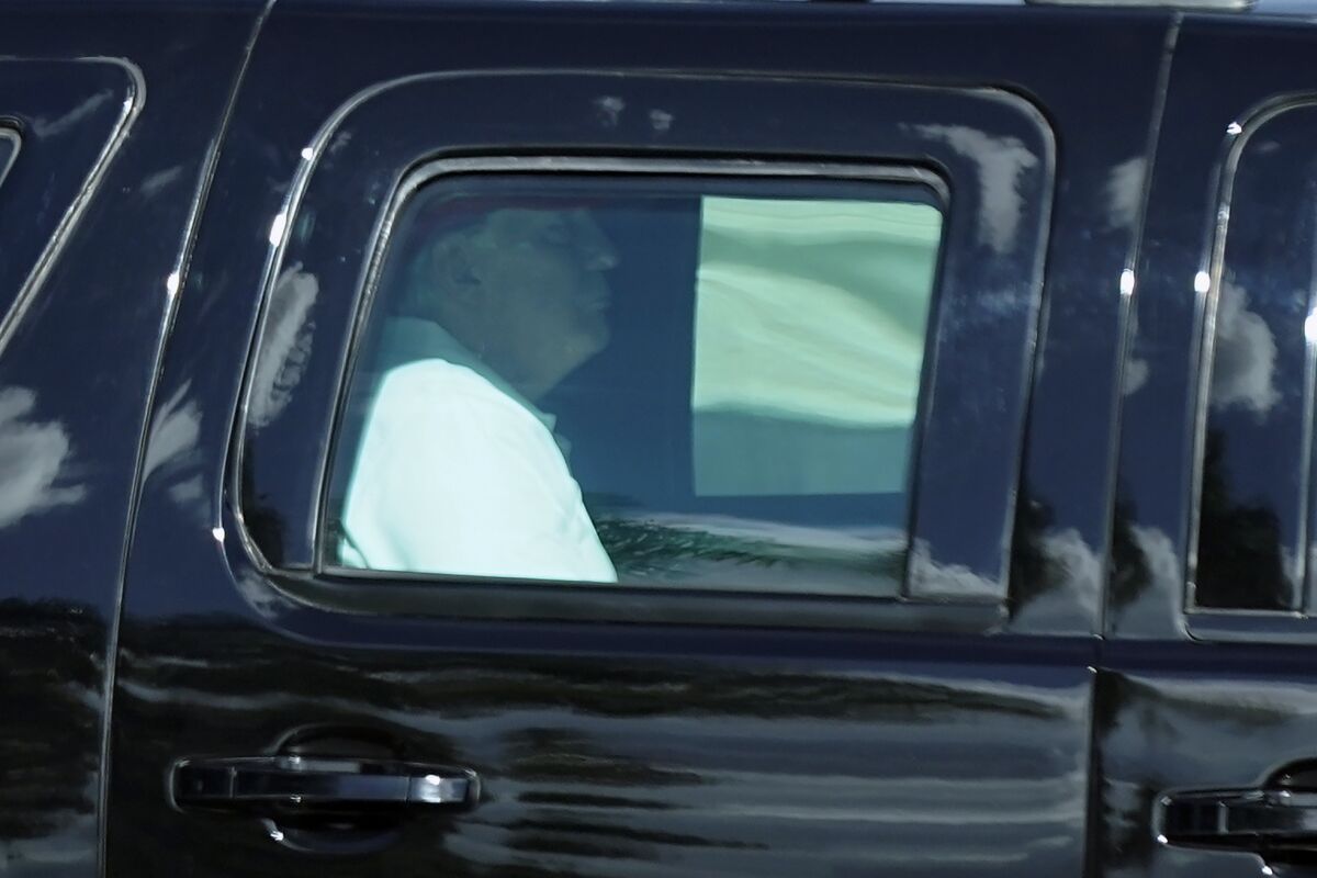 President Trump, pictured in his motorcade on Monday, has spent most of the last several days playing golf in Florida.
