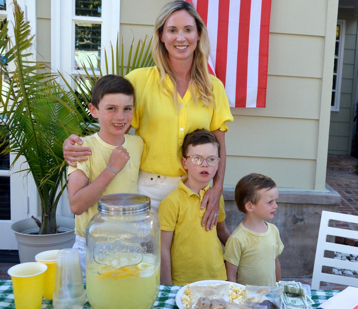 From left, Charlie, Lauren, Billy and James Donohoe at their "Lemonade Stand for Charity."