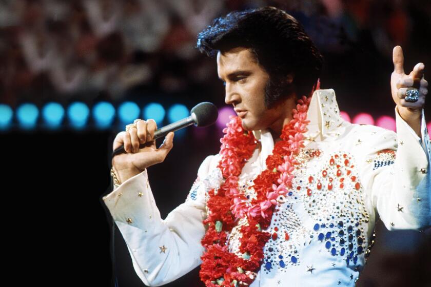 Elvis Presley performing at the Honolulu International Center Arena on Jan. 14, 1973.