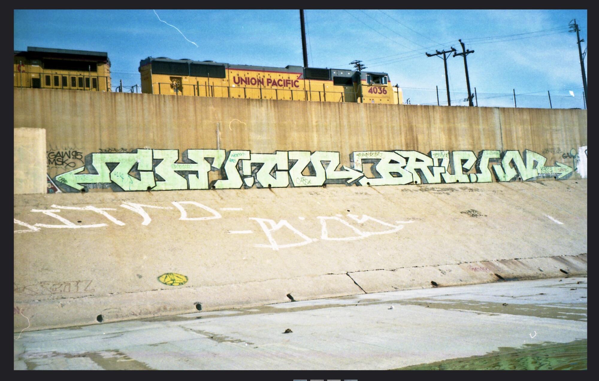 A graffiti display in the L.A. River.