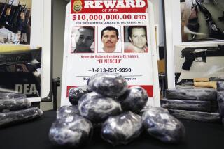 DEA agents fanned out across the United States Wednesday, culminating a six-month investigation with the primary goal of dismantling the upper echelon of Cartel Jalisco New Generation (CJNG) and hoping to get closer to capturing its leader, one of the most wanted men in America, Nemesio "El Mencho" Oseguera. There's a $10 million reward for the arrest of him. Photos of him and methamphetamines recently confiscated was displayed at a news conference at the DEA San Diego office.