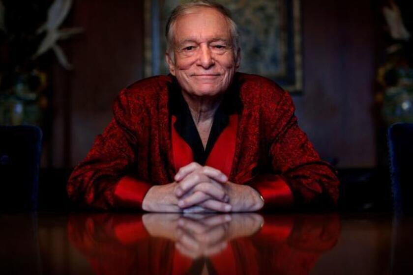 Playboy founder Hugh Hefner, seen here at his Holmby Hills mansion in 2010, died at the age of 91 on Sept. 27.