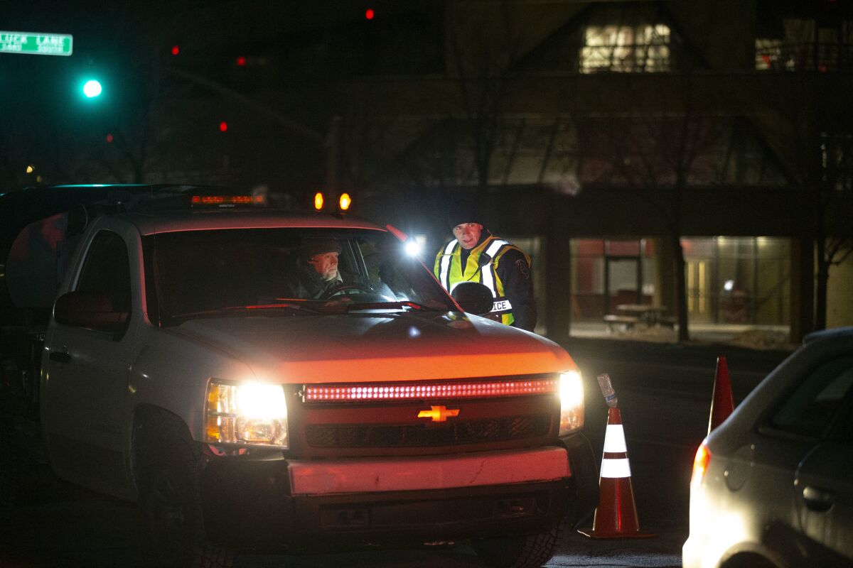 The Unified Police Department conducts an Administrative DUI checkpoint in Salt Lake City, Utah in 2018.
