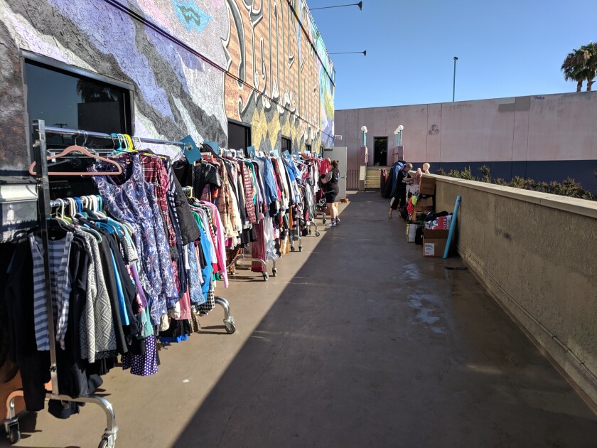 The glam closet at Trans Pride OC in 2019.