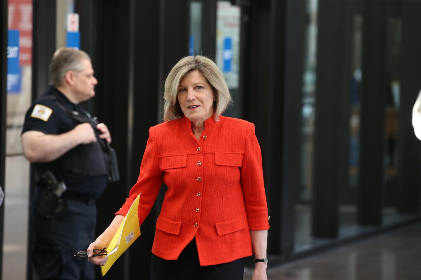 Former state appellate Judge Sheila O'Brien arrives at the Leighton Criminal Court Building on June 21, 2019, for a hearing where a Cook County judge is to decide whether he will appoint a special prosecutor to investigate the controversial decision to drop all charges against Jussie Smollett.