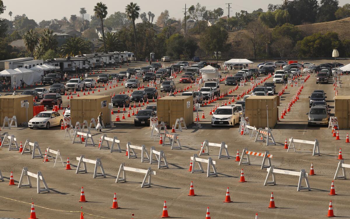 Officials are rushing to set up vaccination “super sites” at Dodger Stadium.