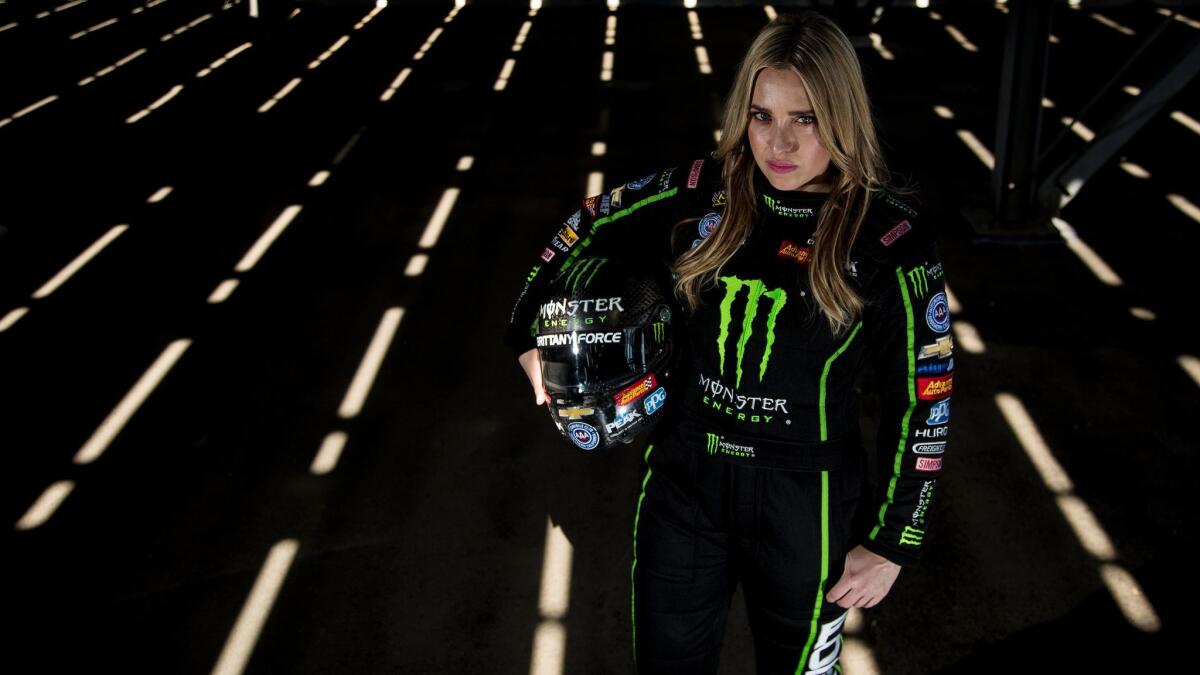 Brittany Force, last year's world champion in top-fuel drag racing, will compete at this week's NHRA Winternationals.