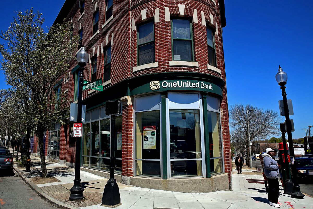 OneUnited Bank's Grove Hall branch in Boston is shown. The bank has branches in California, Florida and Massachusetts.