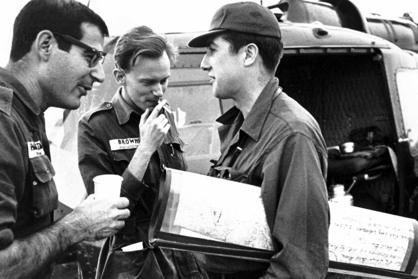 @@*@@* FILE @@*@@* From left: David Halberstam of the New York Times, Malcolm Browne of the Associated Press, and Neil Sheehan of UPI chat between lifts during an operation in the Mekong Delta in this Nov. 4, 1963 file photo. Pulitzer Prizewinning author and journalist Halberstam was killed in a car crash early Monday, April 23, 2007 a county coroner said. He was 73. (AP Photo/Time Magazine) @@*@@* MAGS OUT NO SALES @@*@@*