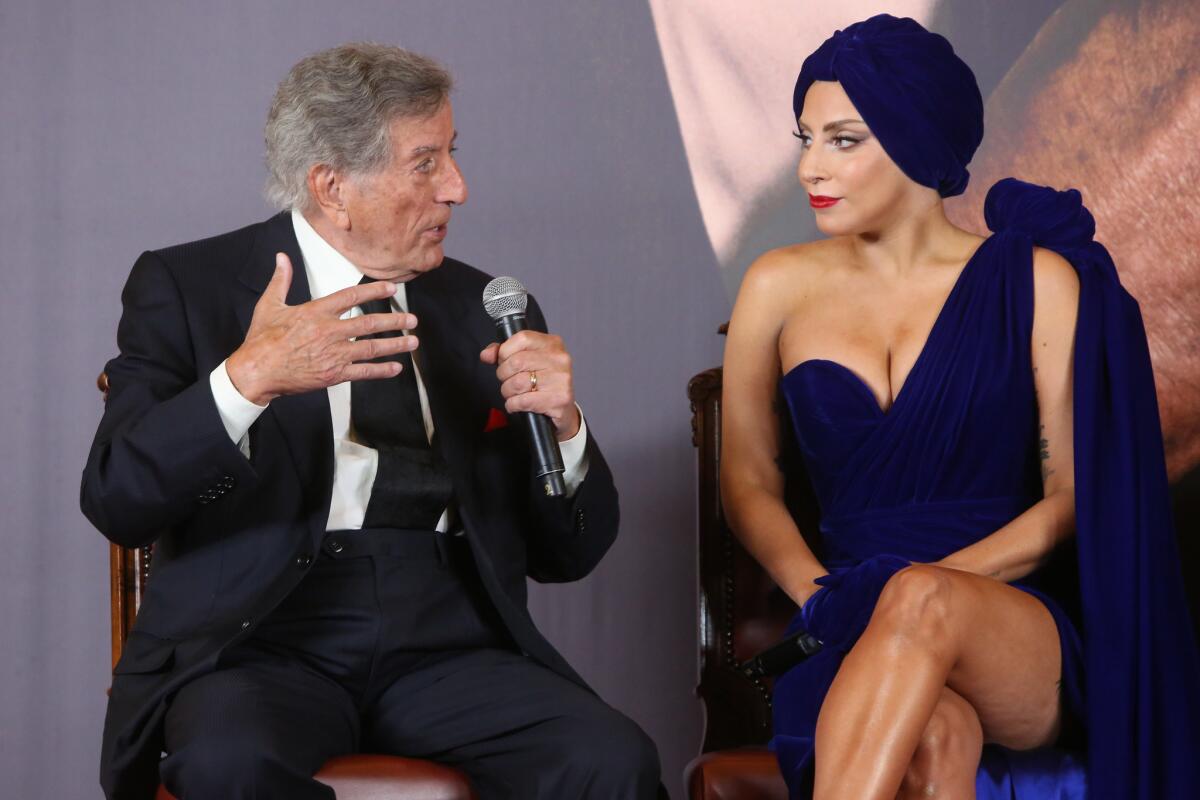 Tony Bennett and Lady Gaga have reached No. 1 on the Billboard 200 Albums chart with their duet album "Cheek to Cheek."