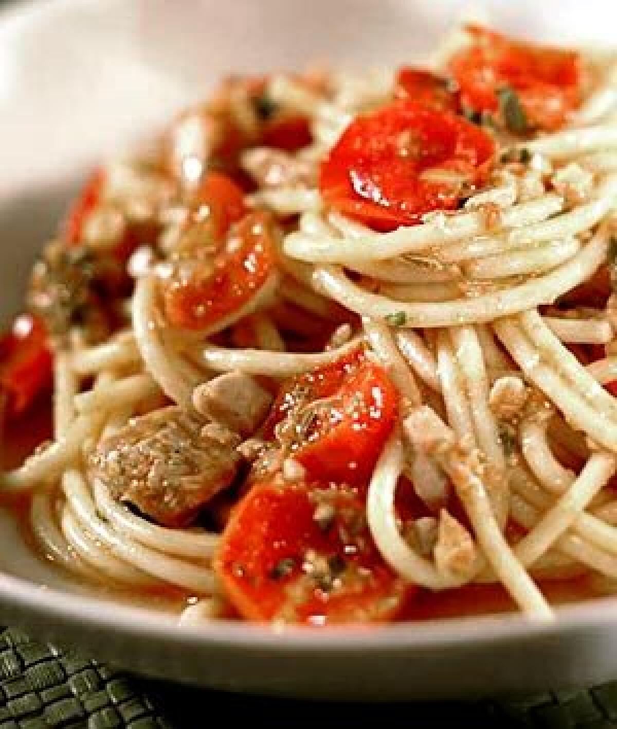 FROM 2008: Spaghetti with tuna and cherry tomatoes. Click here for the recipe.