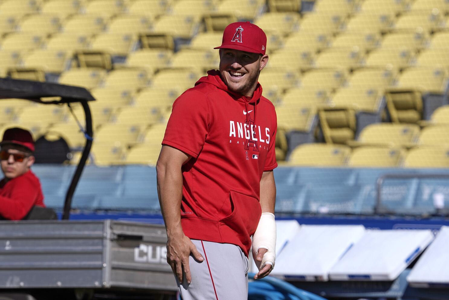 Los Angeles Angels Mike Trout Red Cool Base Stitched Baseball Jersey