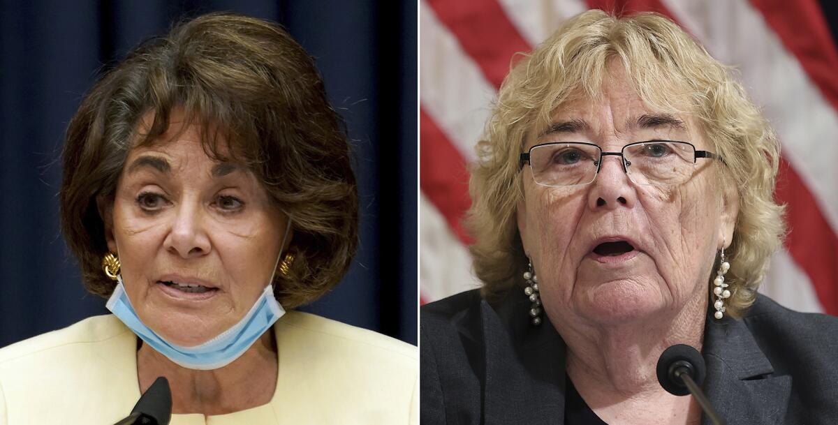 Left, Rep. Anna G. Eshoo and right, Rep. Zoe Lofgren.