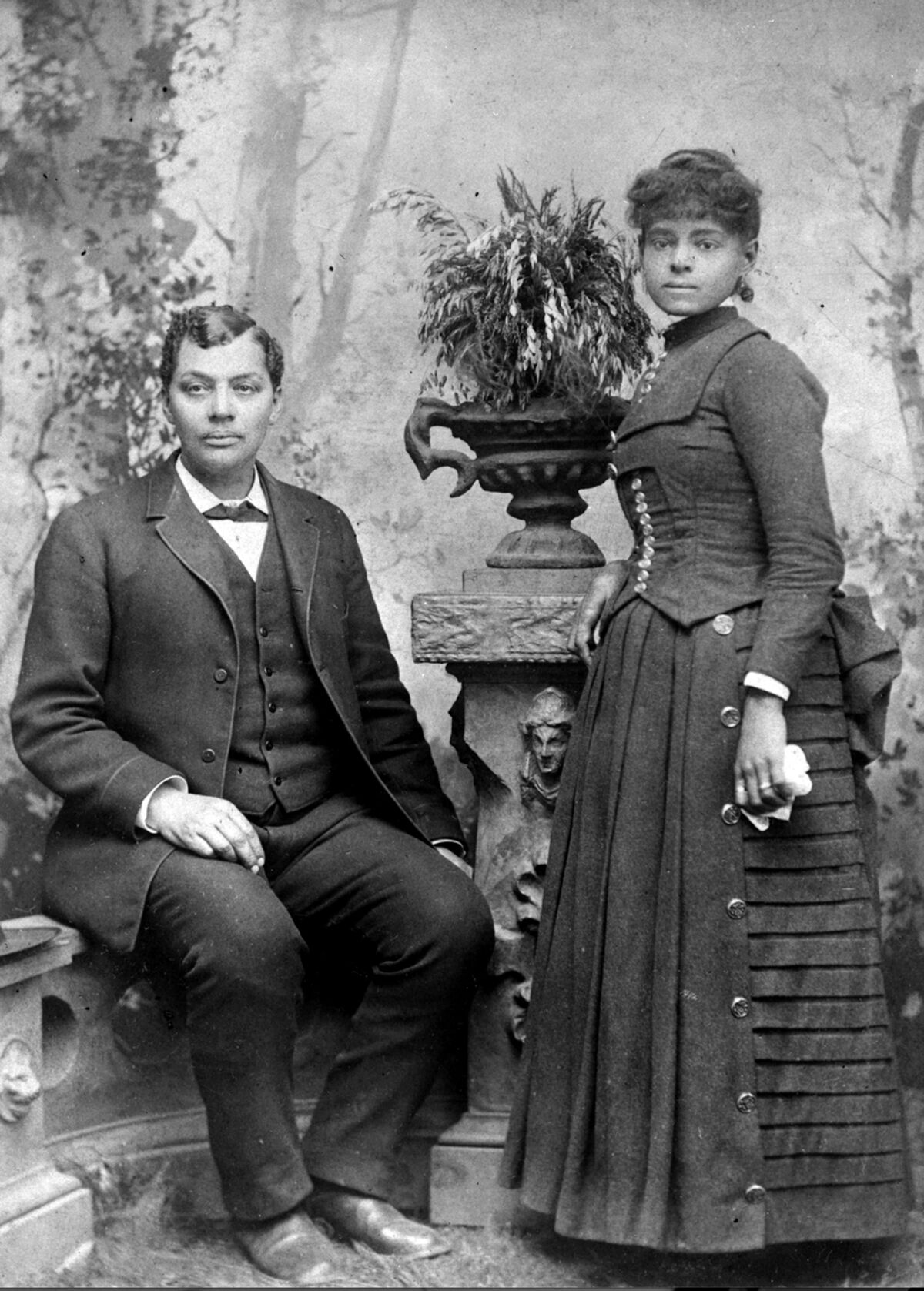 Amos and Annie Hudgins in Topeka Kansas, 1874.