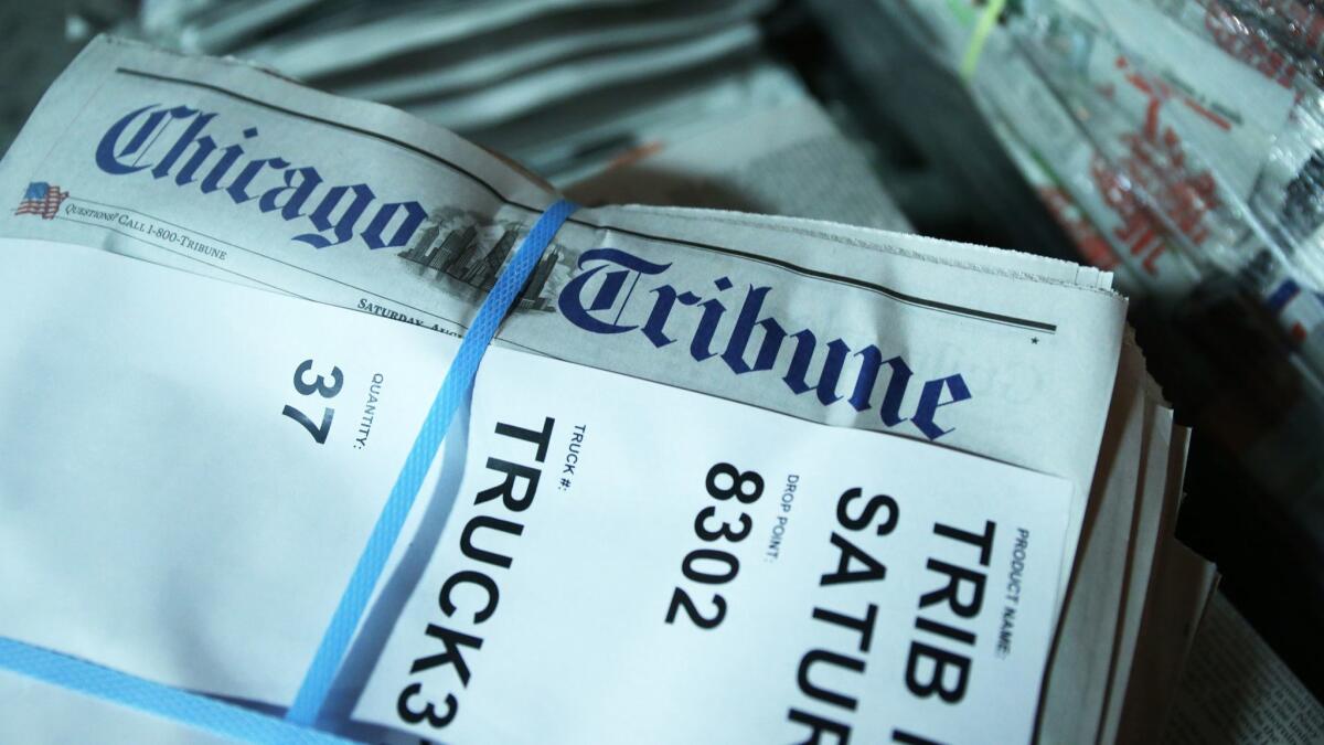 Tribune Publishing owns the Chicago Tribune and a number of other newspapers.