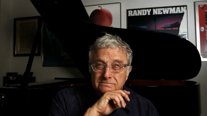 Veteran singer-songwriter-composer Randy Newman in his home studio.