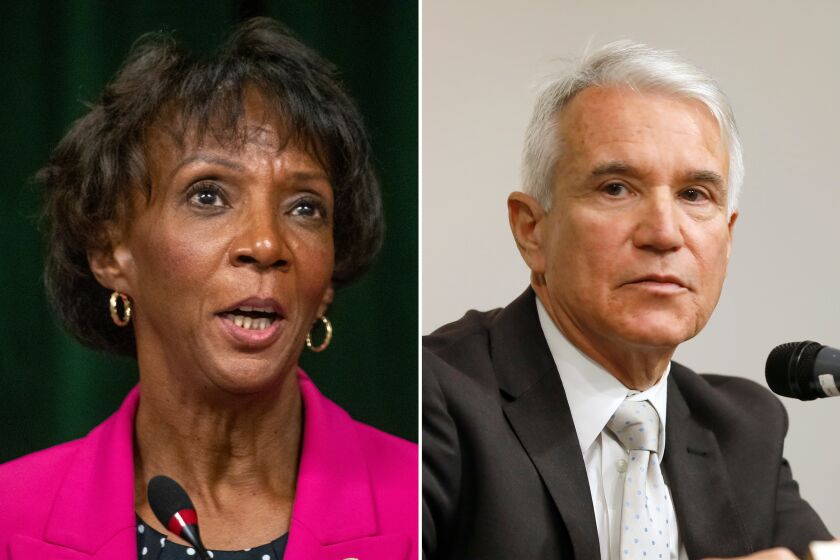 Los Angeles County Dist. Atty. Jackie Lacey is facing George Gascon in the November election.