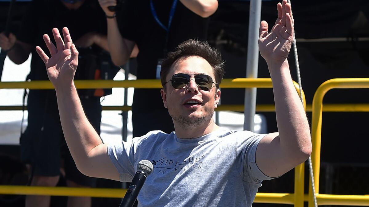 Elon Musk at a corporate event last year in Southern California