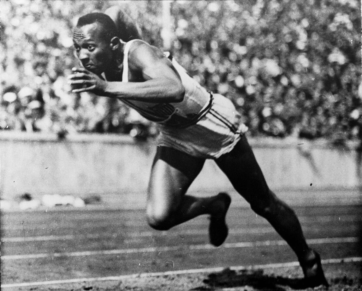 Jesse Owens during the 1936 Olympics in Berlin.