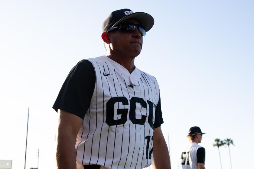PHOENIX, AZ - APRIL 5: Andy Stankiewicz Grand Canyon Head Coach gets ready for a baseball game.