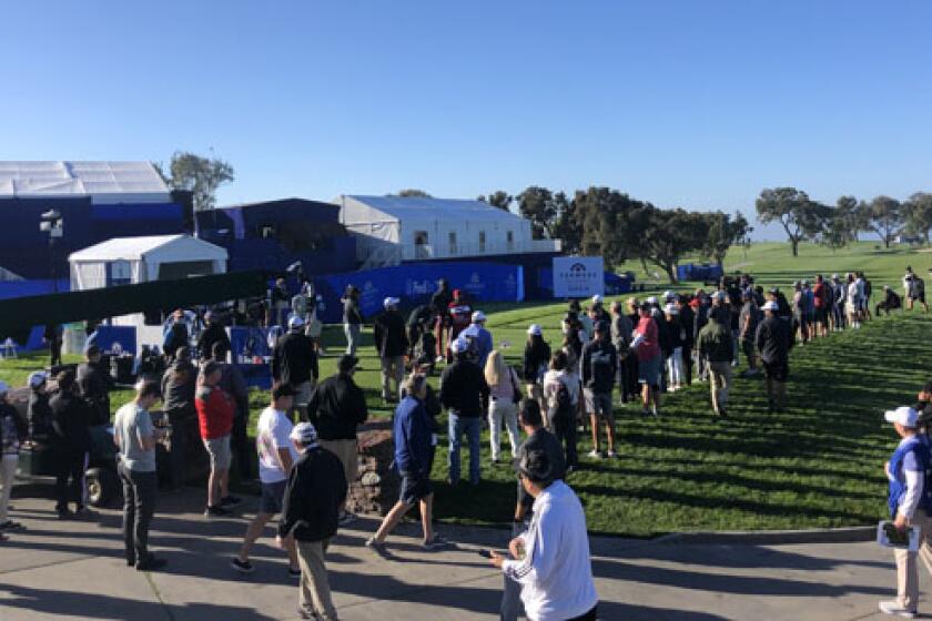 Pat Perez tees off on the South Course to get the 2022 Farmers Insurance Open underway Jan. 26 at Torrey Pines Golf Course.