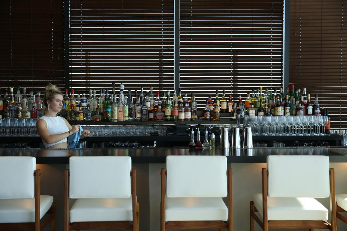 The rooftop bar at the new Edition Hotel in West Hollywood.