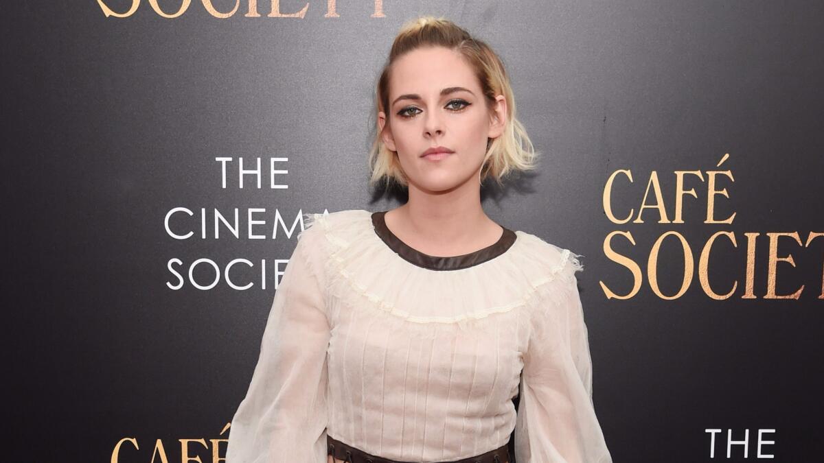 Kristen Stewart attends the premiere of "Cafe Society" in New York City on July 13, 2016.