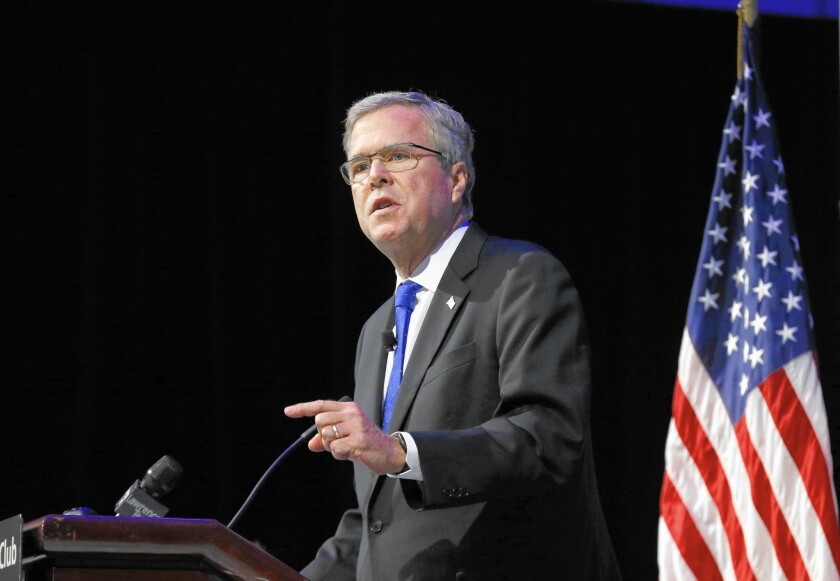 In a speech at the Detroit Economic Club, former Florida Gov. Jeb Bush said Americans were frustrated seeing "only a small portion of the population riding the economy's up escalator."