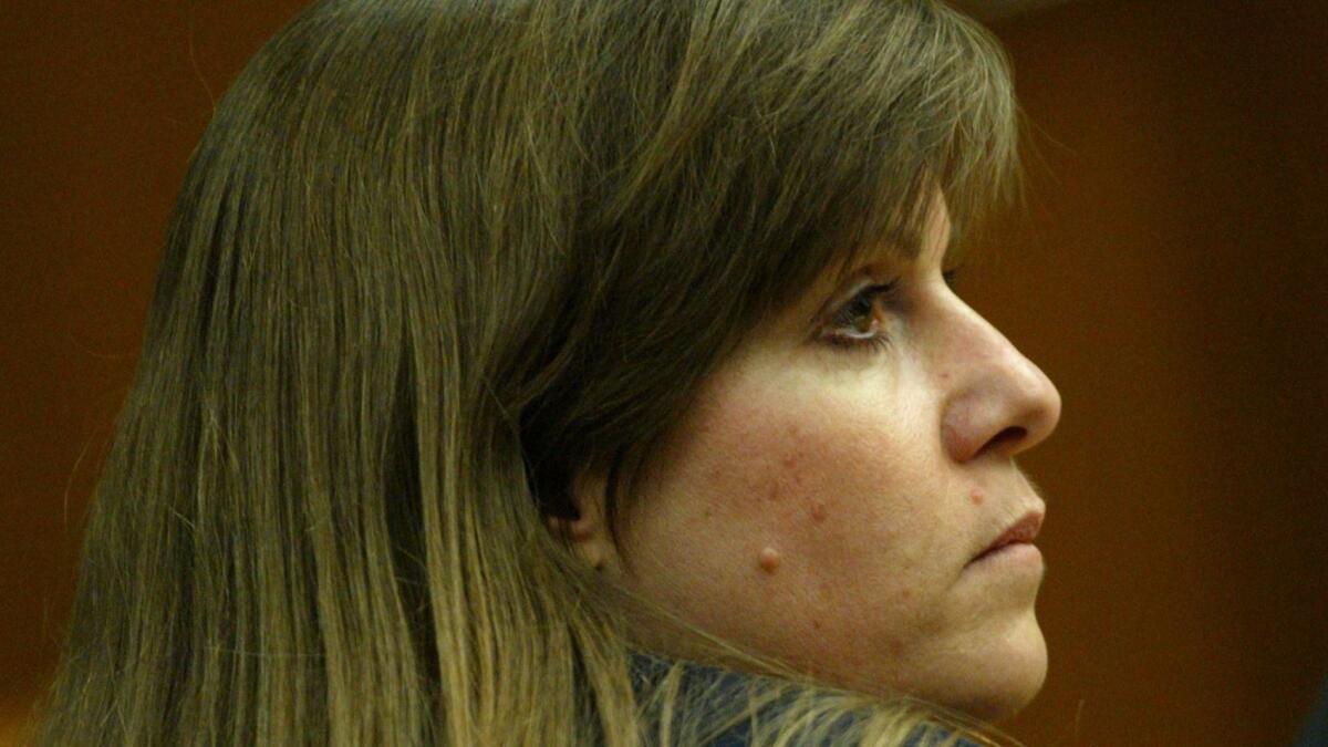 Marcia Ann Johnson in court as she was convicted of murder in the 1999 killing of Jack Irwin. (Irfan Khan / Los Angeles Times)