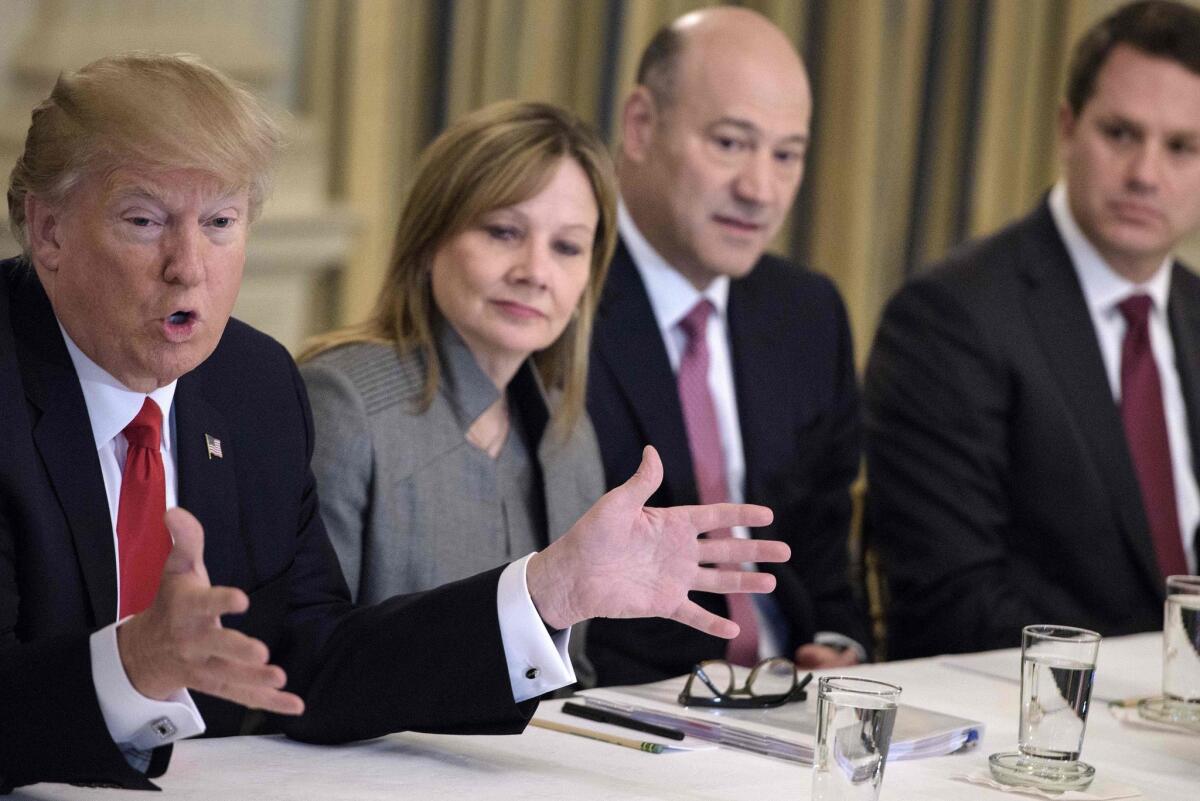 President Trump with General Motors CEO Mary Barra in 2017.