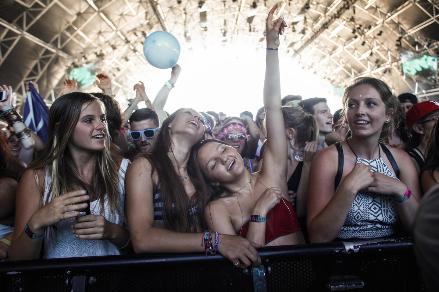 The Sahara tent was packed for the performance of Showtek, a brother DJ team of Sjoerd and Wouter Janssen, on the third and final day of the second weekend of the Coachella Valley Music and Arts Festival, 2014.