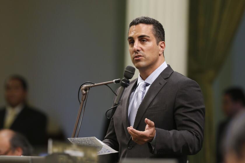 Assemblyman Mike Gatto (D-Los Angeles) addresses lawmakers at the Capitol in Sacramento.