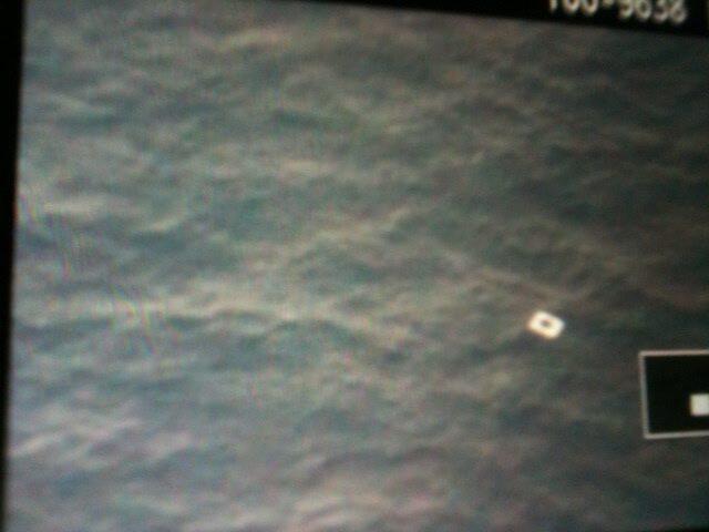 A picture taken by personel of a Vietnamese search aircraft and made available by Tienphong.vn shows what is believed to be a piece of debris of missing Malaysia Airlines airplane at an undisclosed location.