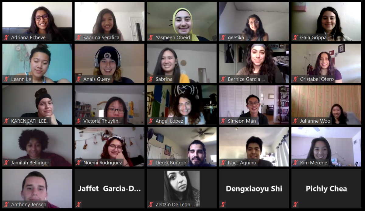 UC San Diego students participate in a Zoom meeting to discuss their projects for the Race and Oral History Project.
