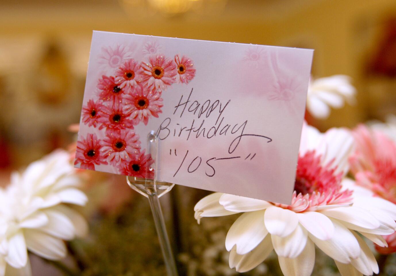 Photo Gallery: Glendale resident celebrates her 105th birthday with cake, flowers, friends