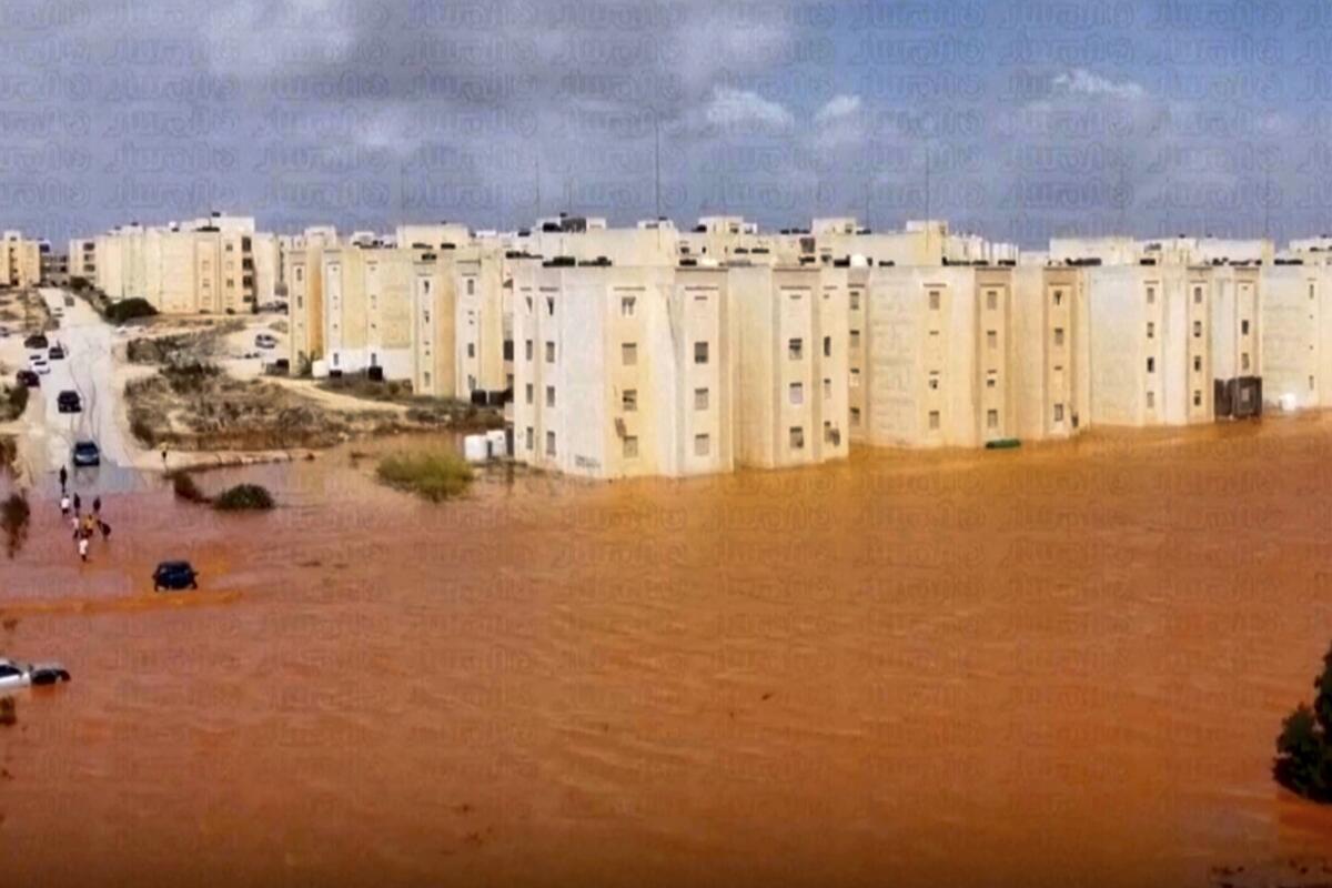 Streets flooded after storm Daniel in Marj, Libya
