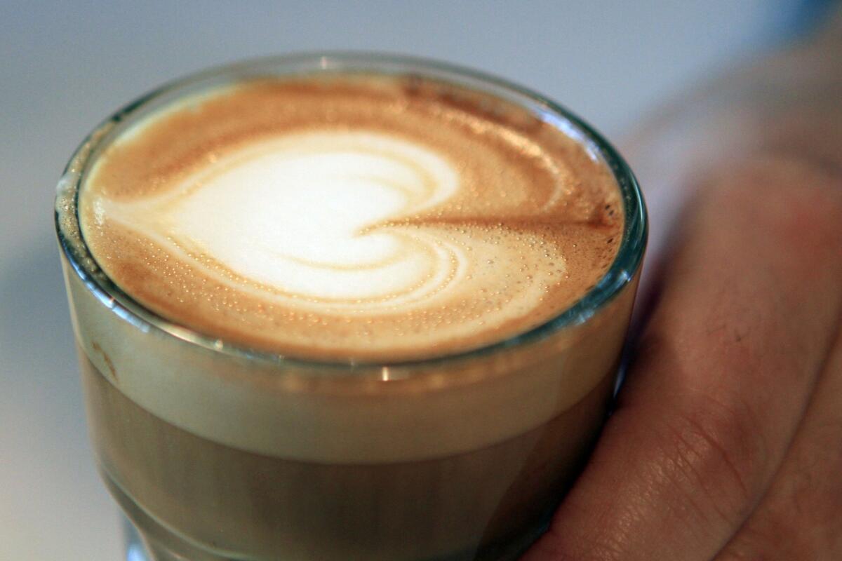 Monday is National Coffee Day. Pictured is a coffee from Sqirl cafe in Los Angeles.