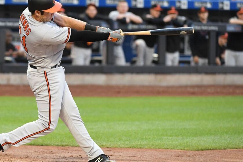 Poway High graduate Austin Wynns collected his first two base hits last week for the Baltimore Orioles,