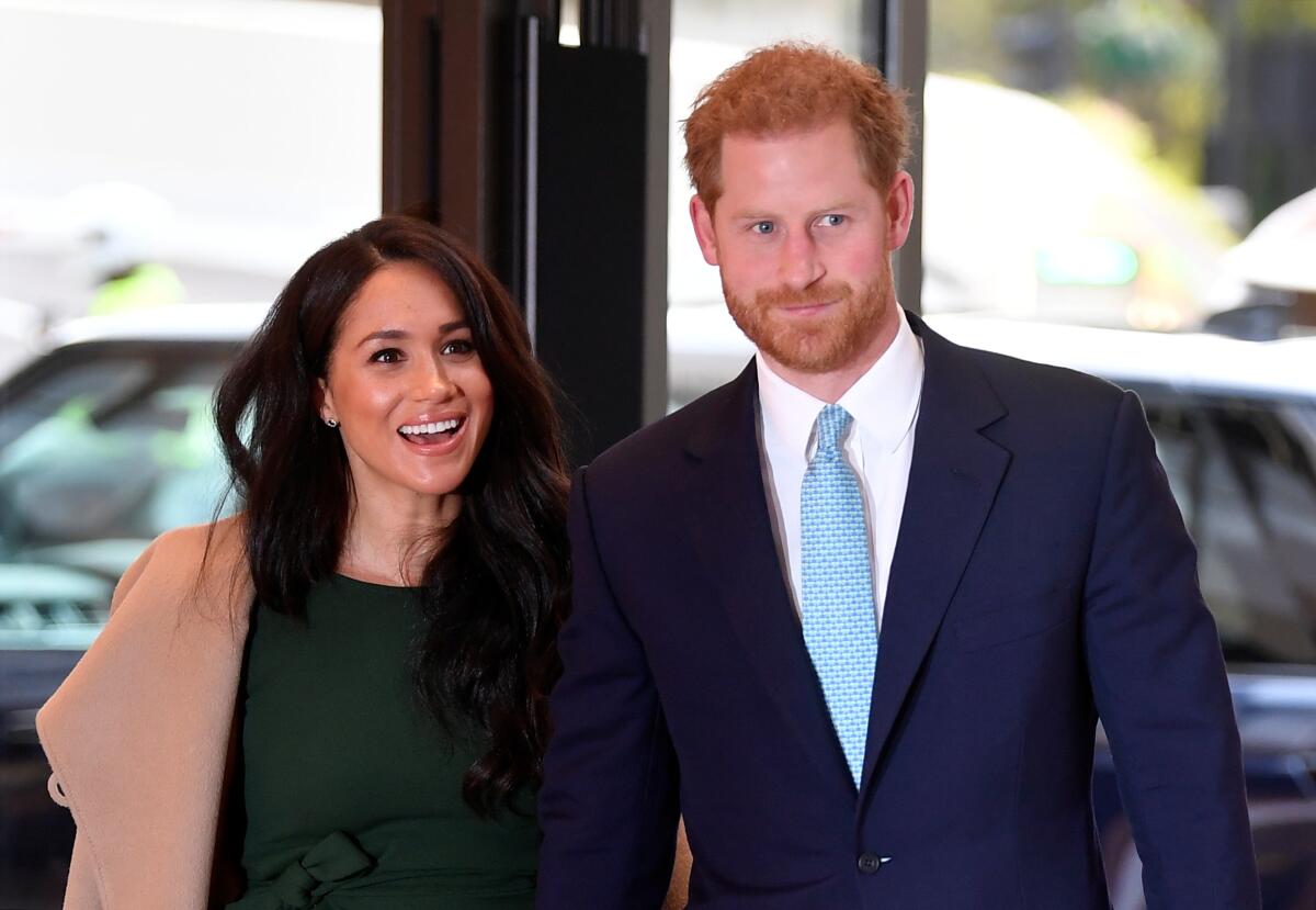 Meghan, Duchess of Sussex, and Britain's Prince Harry.