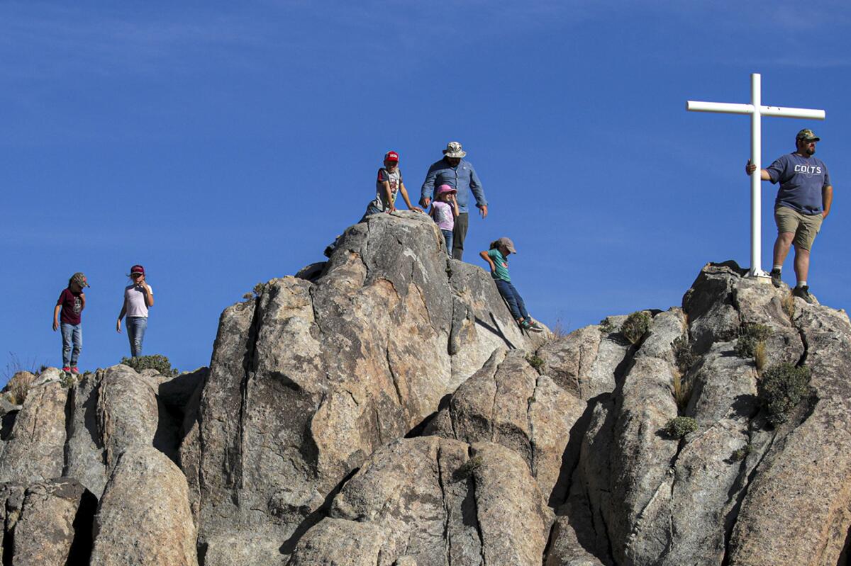 Christians gather at Sunrise Rock in the Mojave Desert to celebrate Easter on April 3. 