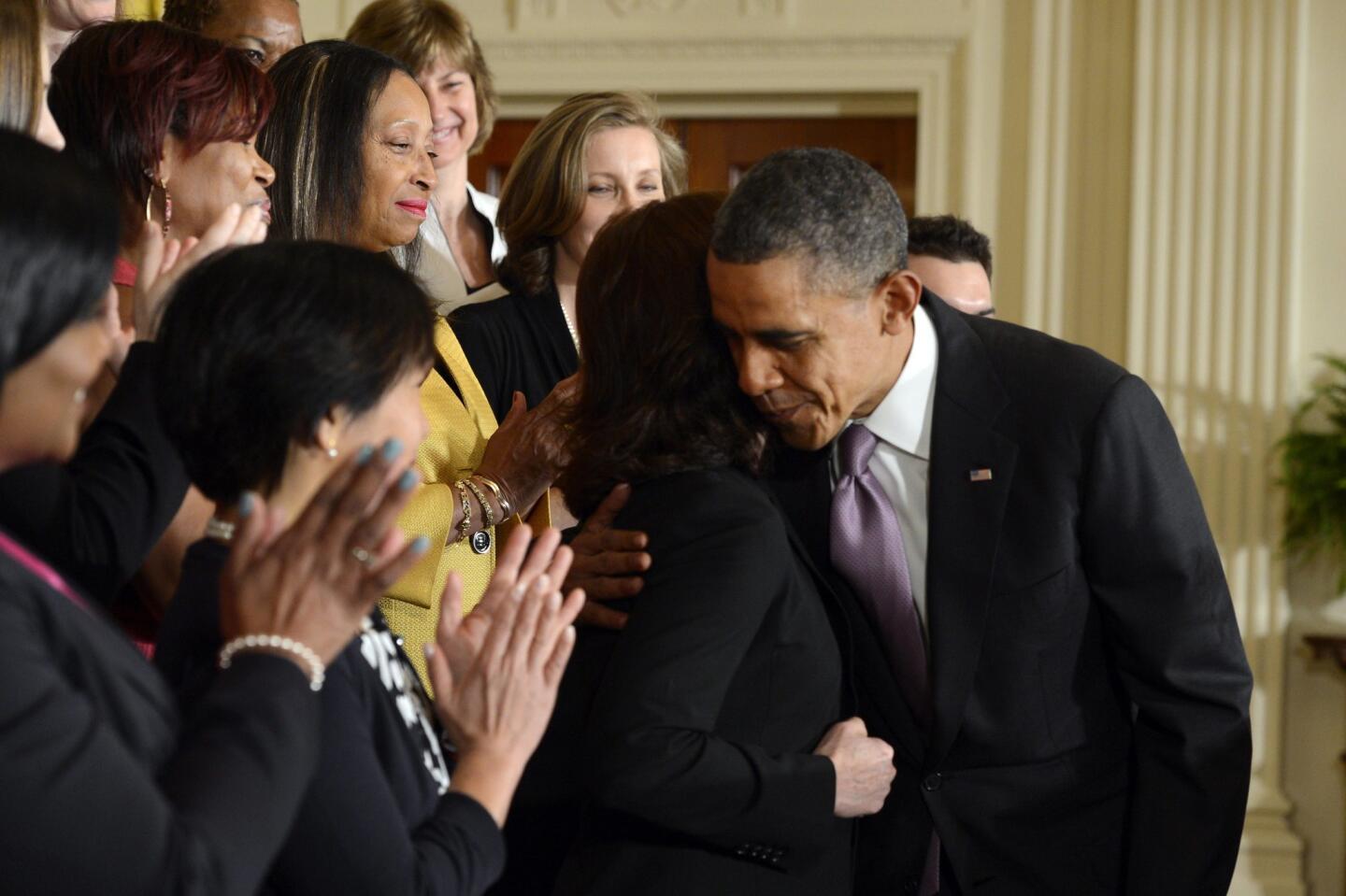 A presidential hug