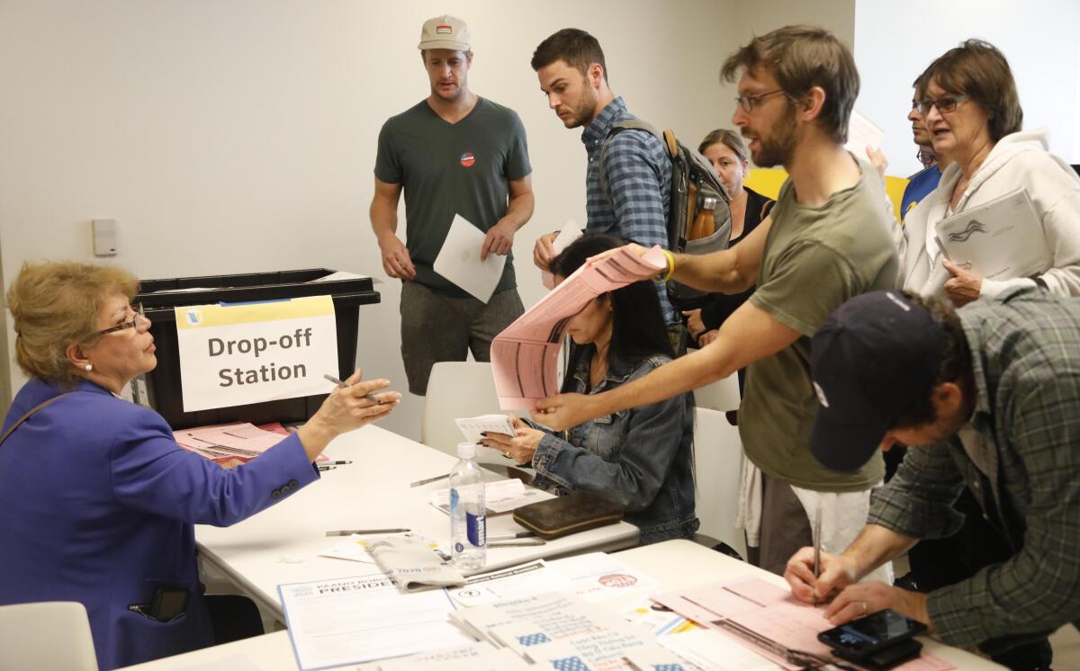 Voting day at Santa Monica Place