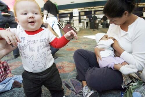 Ten-month-old Julien Lukovic wears a t-s