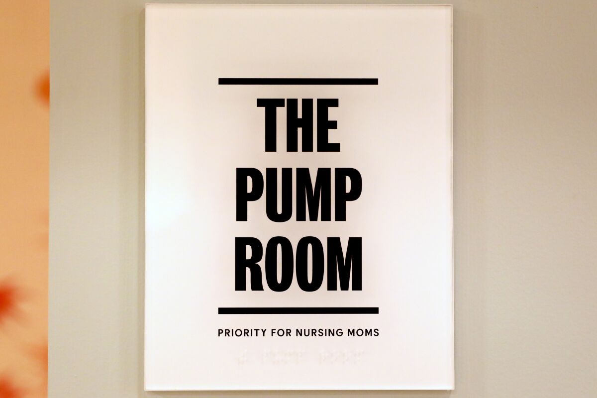 A sign for "The Pump Room" at the Wing in West Hollywood.