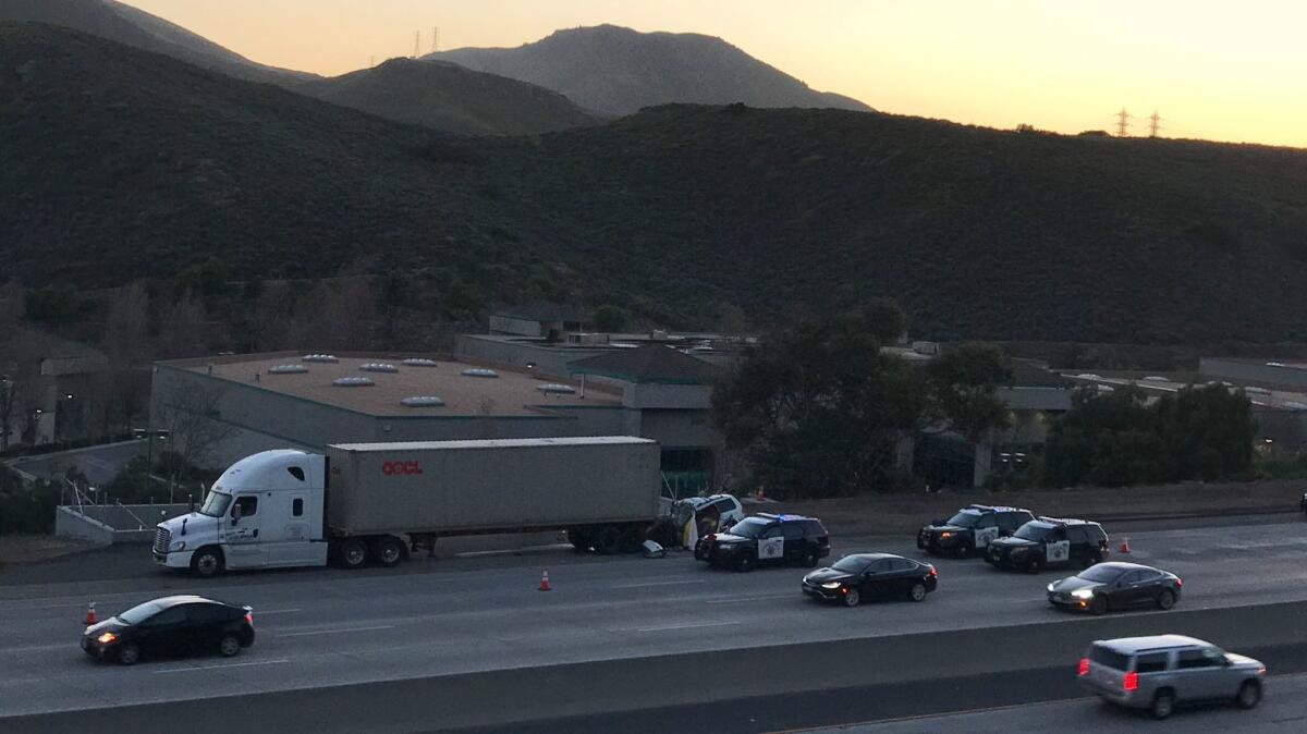 The fatal crash occurred on the southbound 101 Freeway in Newbury Park, just before the Wendy Drive exit.