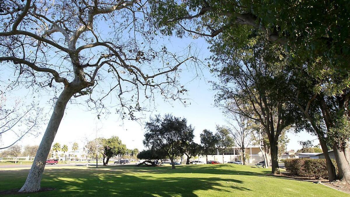 Civic Center Park in Costa Mesa, where a city official recently left after an investigation into the cost overruns of an anniversary celebration.