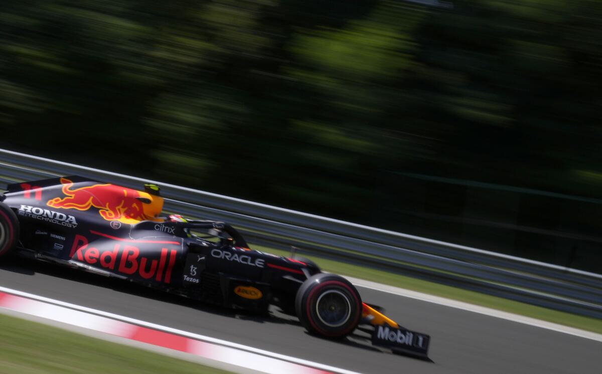 Red Bull driver Sergio Perez of Mexico
