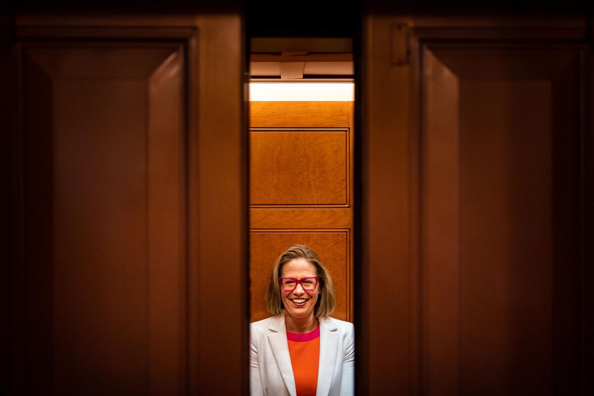 Sen. Kyrsten Sinema (I-Ariz.), shown in 2022, will leave the Senate at the end of her term in January.