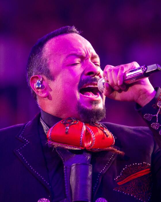 Los Angeles, CA - July 13: Pepe Aguilar performs in Jaripeo Hasta Los Huesos Tour 2024 at Crypto.com Arena on Saturday, July 13, 2024 in Los Angeles, CA. (Ringo Chiu / For Los Angeles Times en Espanol)